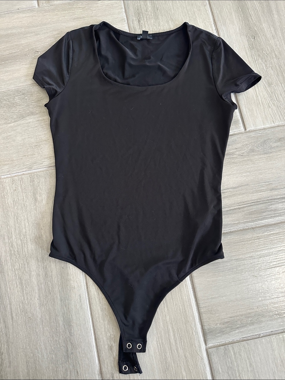 Express Black Short Sleeve Scoop Neck Bodysuit